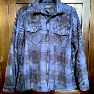 M Shacket - blue / black lined flannel